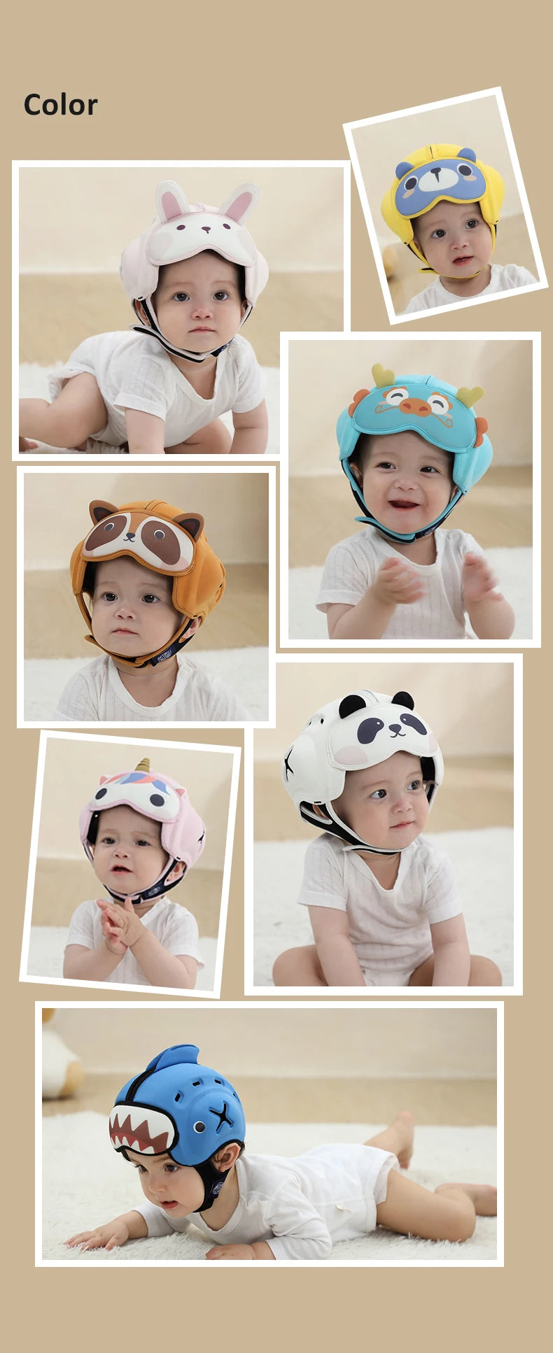 Casque Doux Anti-Chocs Bébé