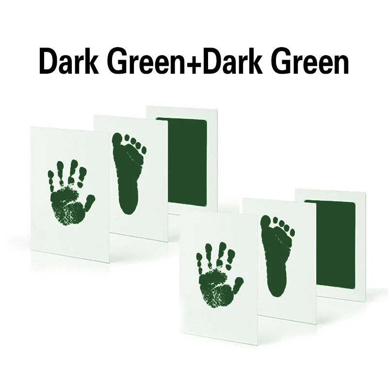 2pcs/set Newborn Baby DIY Hand Footprint Kit Ink Pads Photo Frame Handprint Toddlers Souvenir Accessories Safe Baby Shower Gift