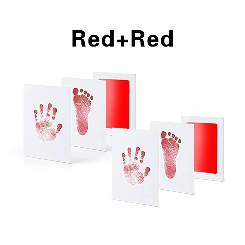 2pcs/set Newborn Baby DIY Hand Footprint Kit Ink Pads Photo Frame Handprint Toddlers Souvenir Accessories Safe Baby Shower Gift