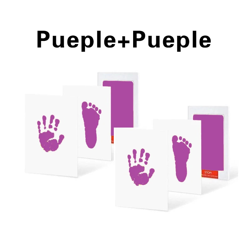 2pcs/set Newborn Baby DIY Hand Footprint Kit Ink Pads Photo Frame Handprint Toddlers Souvenir Accessories Safe Baby Shower Gift