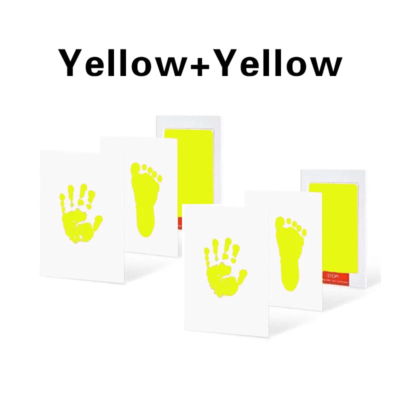 2pcs/set Newborn Baby DIY Hand Footprint Kit Ink Pads Photo Frame Handprint Toddlers Souvenir Accessories Safe Baby Shower Gift