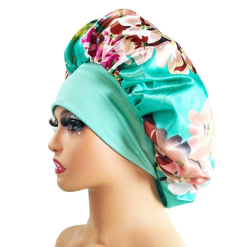 Bonnet Satin Floral XXL