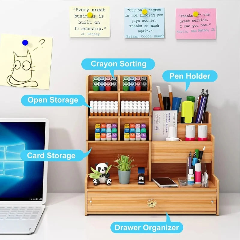 Organiseur Bureau Bois Élégant