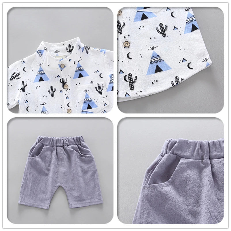 Fashion Baby Boy's Suit Summer Casual Clothes Set Top Shorts 2PCS Baby Clothing Set For Boys Infant Suits Kids Clothes