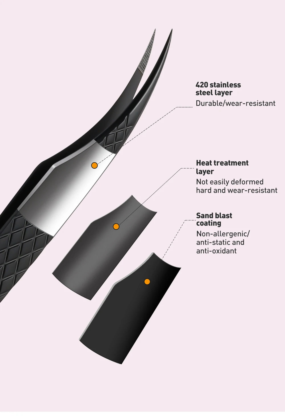 Pince Extensions Cils Pro