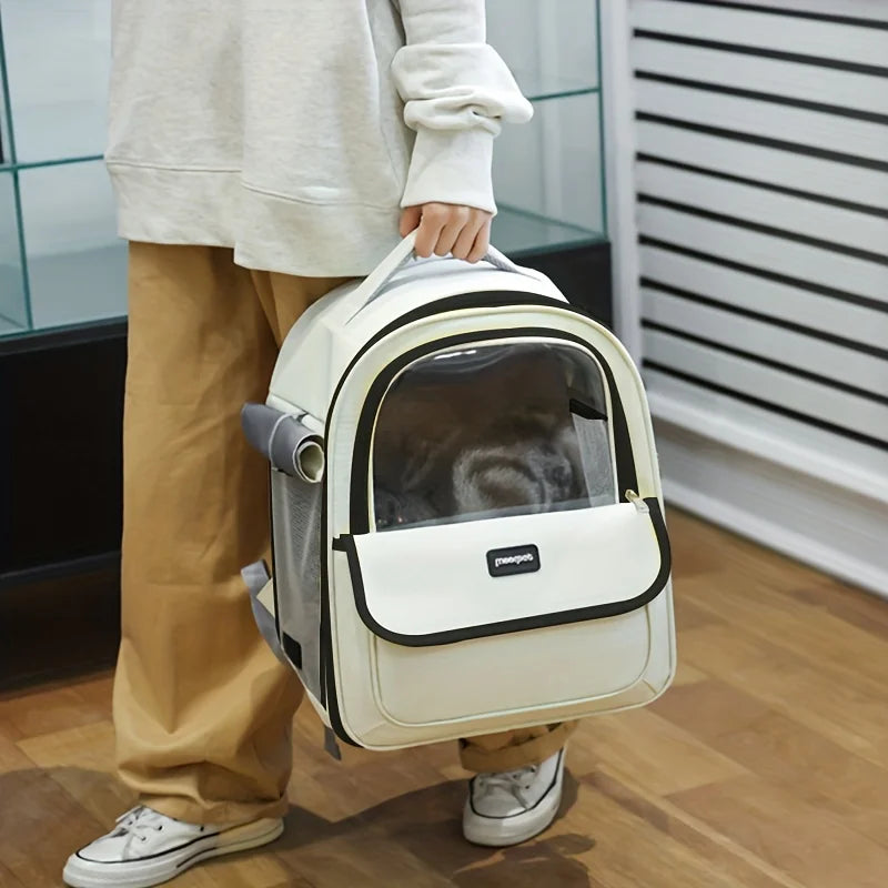 Pet Carrier Backpack, Going Out Large Cat Backpack Transparent Space Capsule Breathable Portable Bag Backpack Cat Dog Supplies