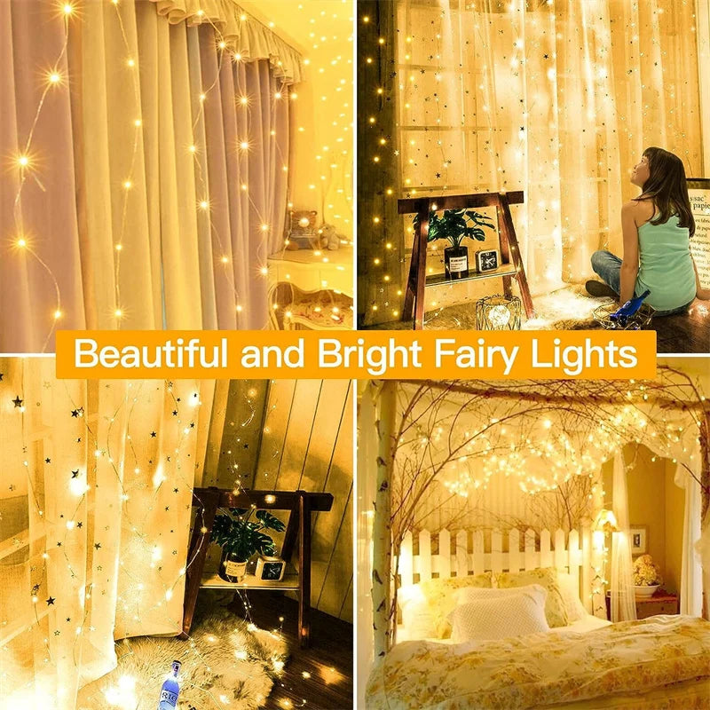 Guirlande Rideau LED Maison