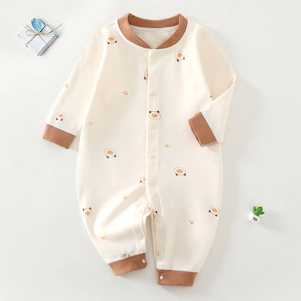 Baby Clothes Spring and Autumn Pure Cotton A-level Jumpsuit Newborn Soft Jumpsuit Baby Cotton Pajamas