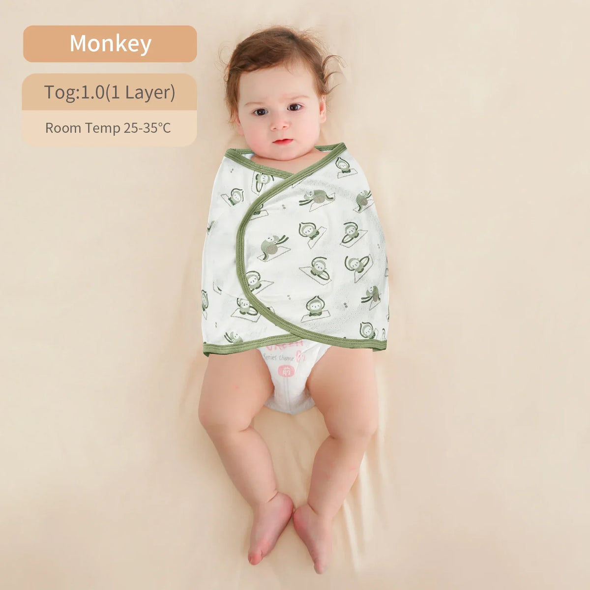 Baby Swaddle Blanket 0-6 Months Bamboo cotton Strap Protect Belly Baby Sleeping Blanket Wrap for New Born Thin-style for Summer