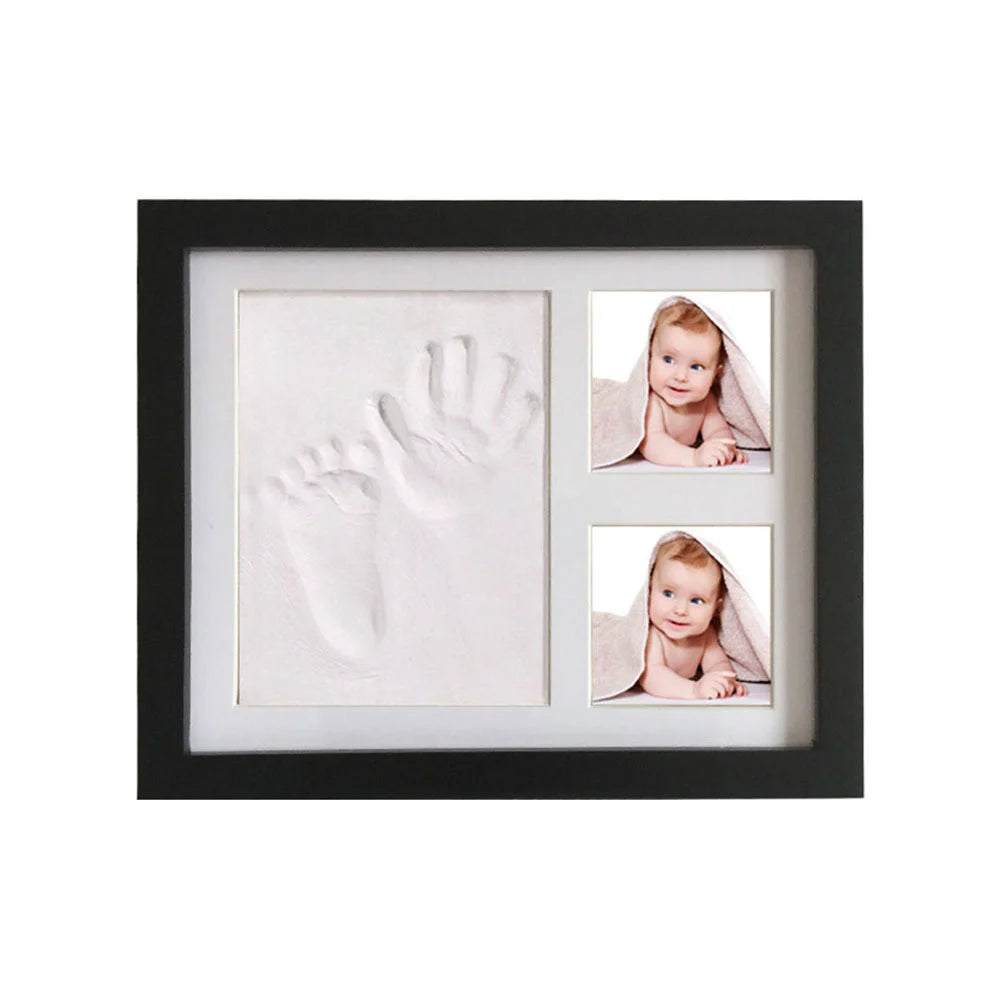 Baby Handprint Footprint Clay Kit Newborn Keepsake Picture Frame with Display Case for Nursery New Mom Gifts Baby Shower Reg