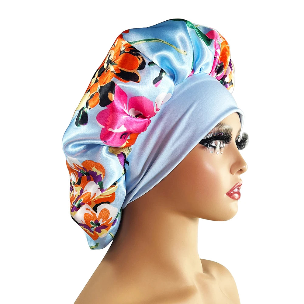 Bonnet Satin Floral XXL