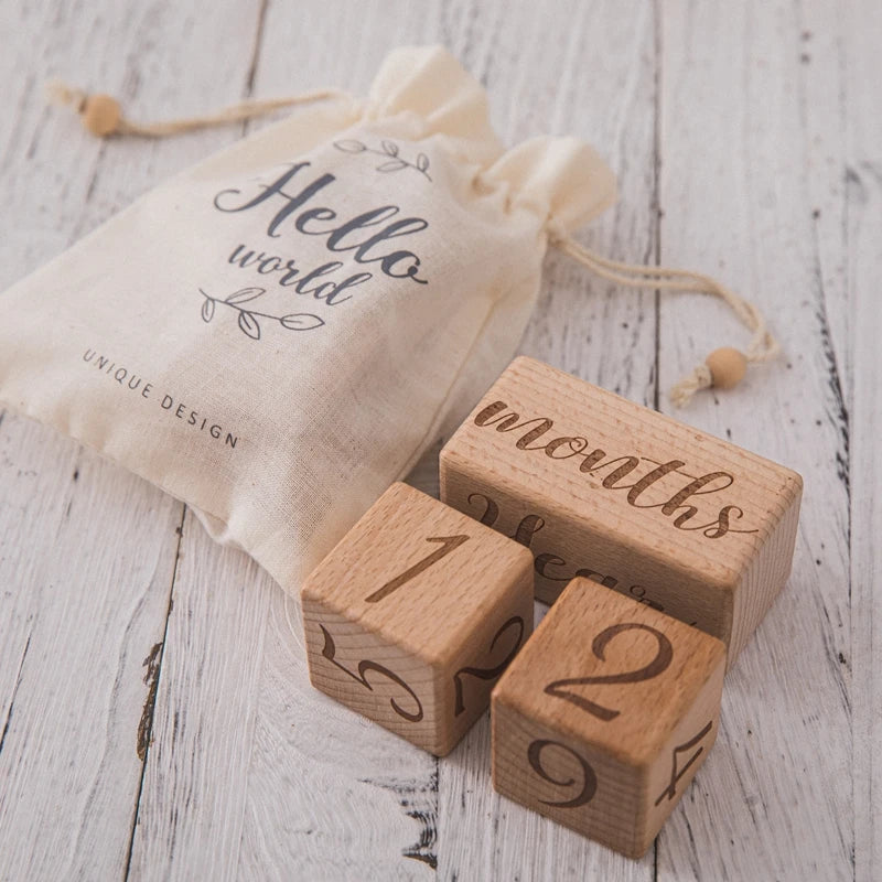 Blocs Étapes Bébé en Bois