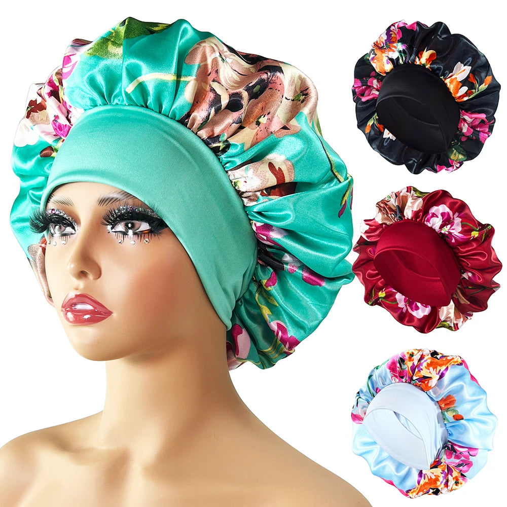 Bonnet Satin Floral XXL