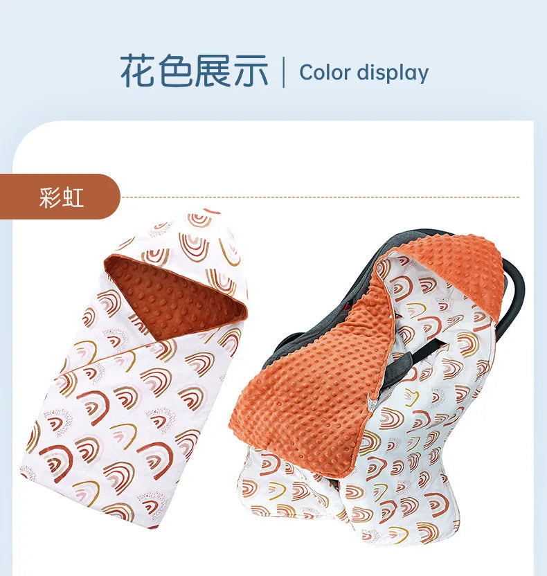 Soft & Warm Double Sided Baby Swaddle for Newborn 0-12 Months Thick Winter Baby Swaddle Blanket for Baby Stroller Car Seat Super