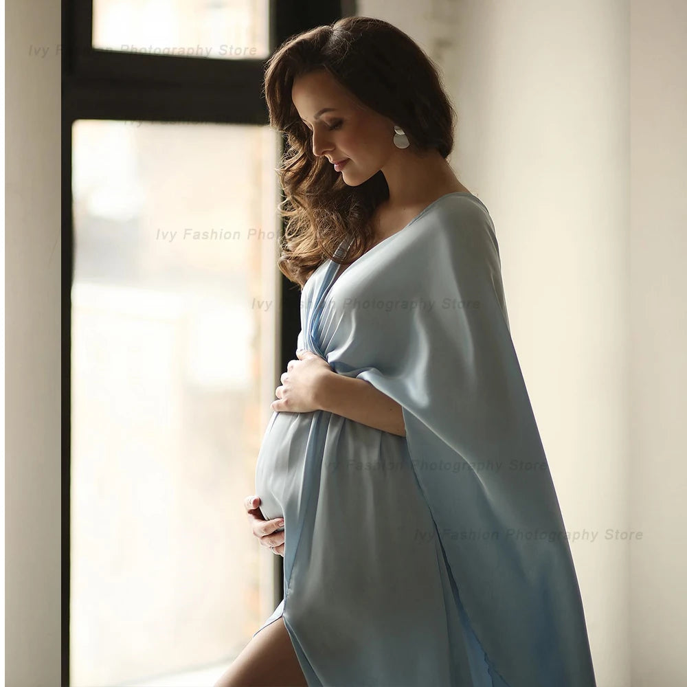 Robe Maternité Satin Céleste