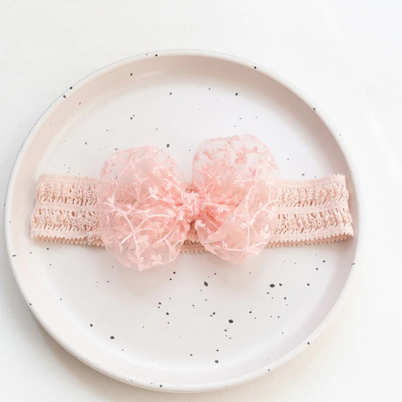 Bandeau Bébé Nœud Dentelle