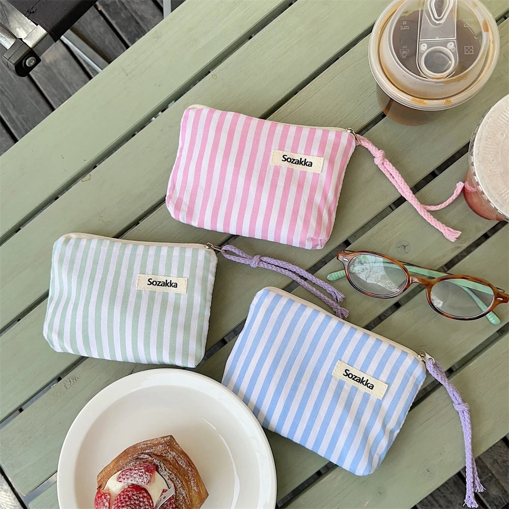 Mini Trousse Beauté Rayée