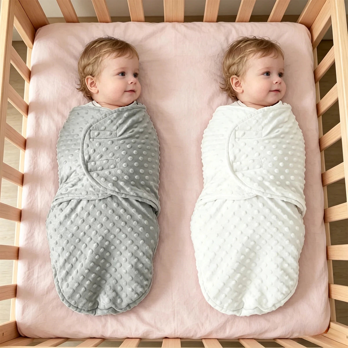 1Pc Baby Dotted Swaddle Blanket, Newborn Anti-Startle Swaddle, 3D Dotted Fleece Swaddle Wrap, Soft Touch for Sleep Aid, Warm and Skin-Friendly Soothing Newborn Sleeping Bag