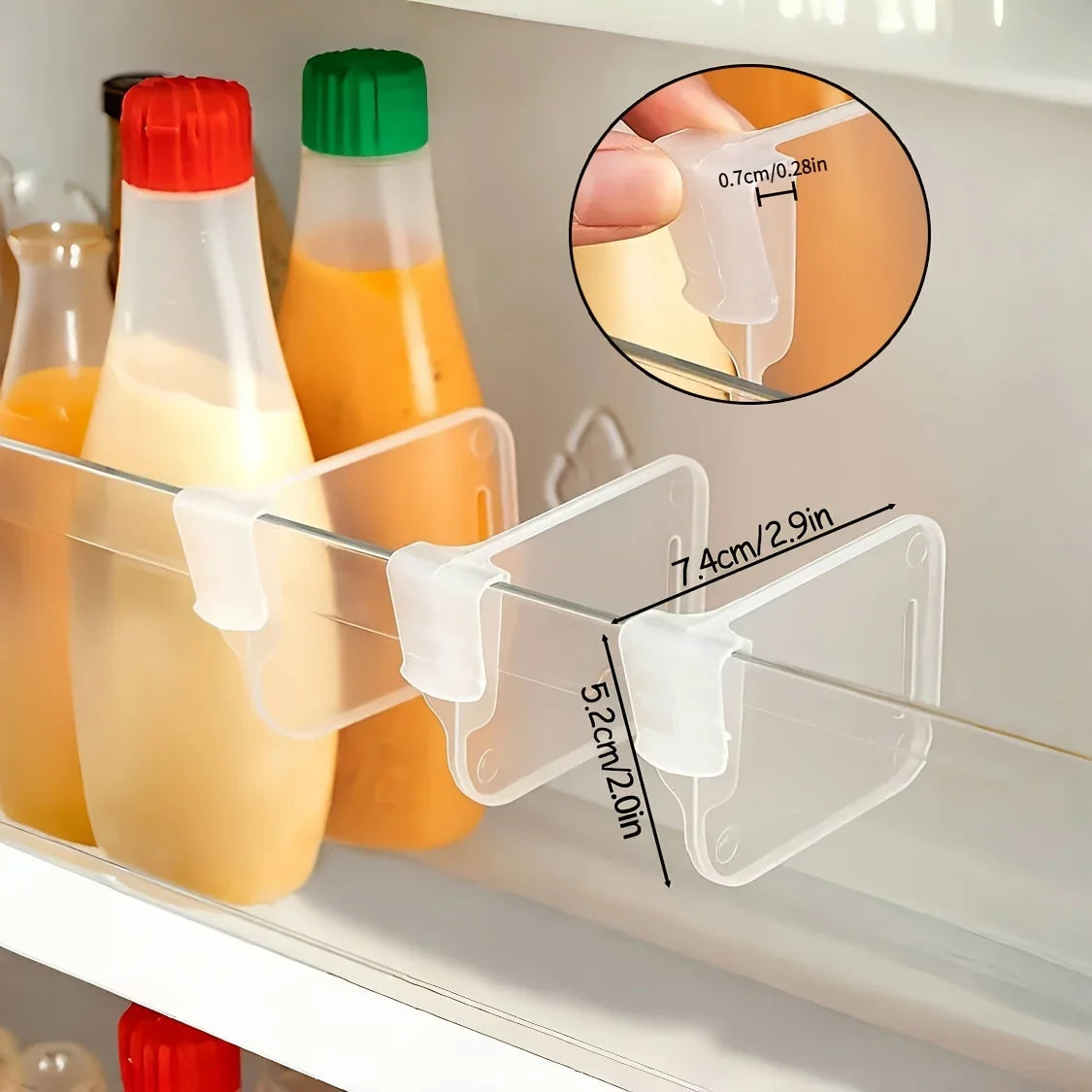 5 10 15 20PCS Sturdy Clear Refrigerator Organizer Dividers Adjustable Fridge Storage Kitchen Cabinets Space Saving Compartments