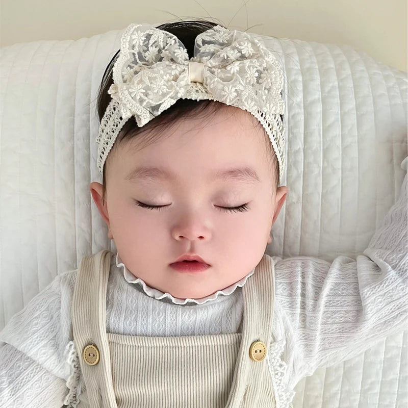 Bandeau Bébé Nœud Dentelle