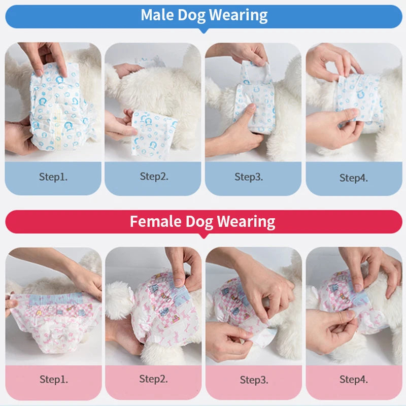 Couches Lavables Chien 10 Pièces