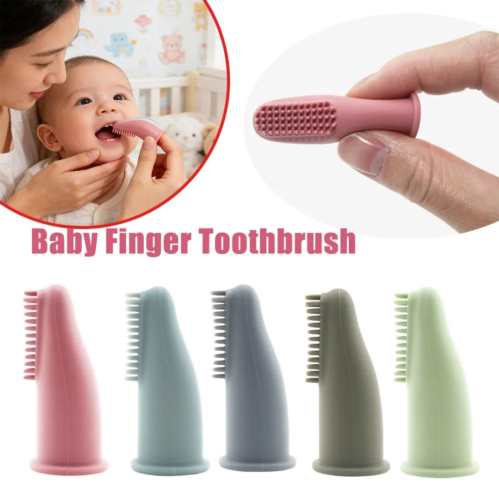 Baby Oral Care Finger Toothbrush Soft Silicone Teething Toy Gum Cleaning Brush Infant Dental Health Supplies Newborn And Toddler