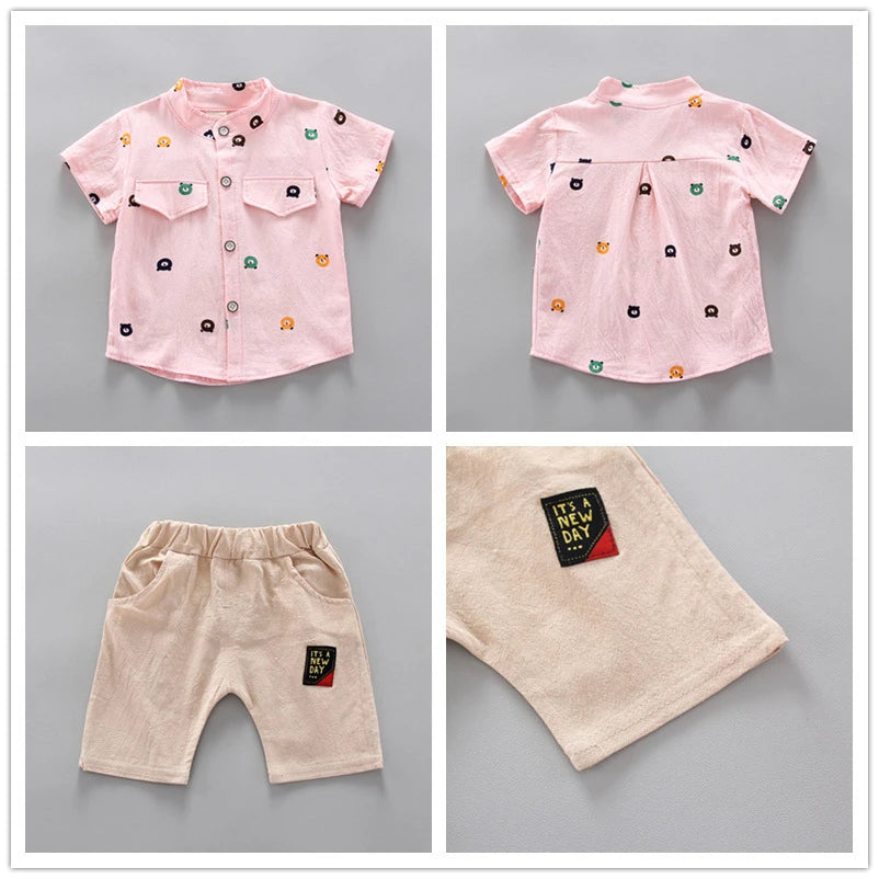 Fashion Baby Boy's Suit Summer Casual Clothes Set Top Shorts 2PCS Baby Clothing Set For Boys Infant Suits Kids Clothes