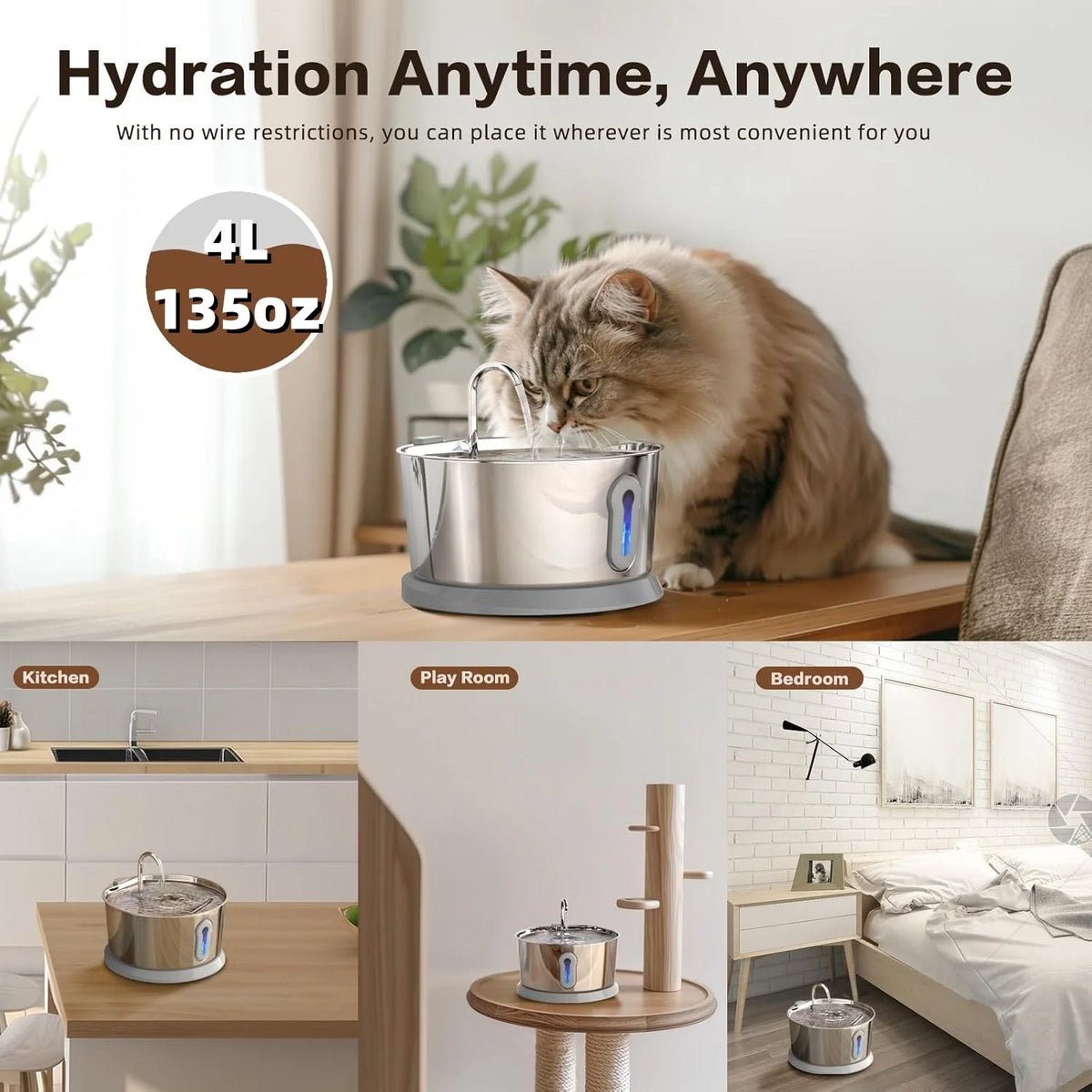 Fontaine Sans Fil pour Chat