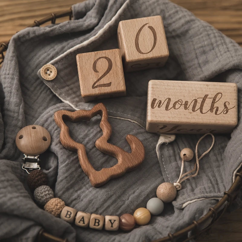Blocs Étapes Bébé en Bois
