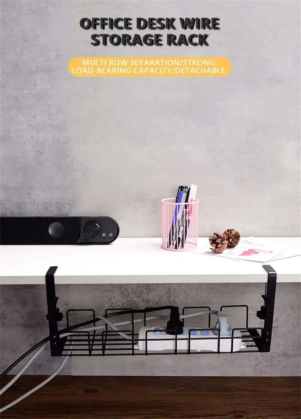 Organisateur Câbles Sous Bureau