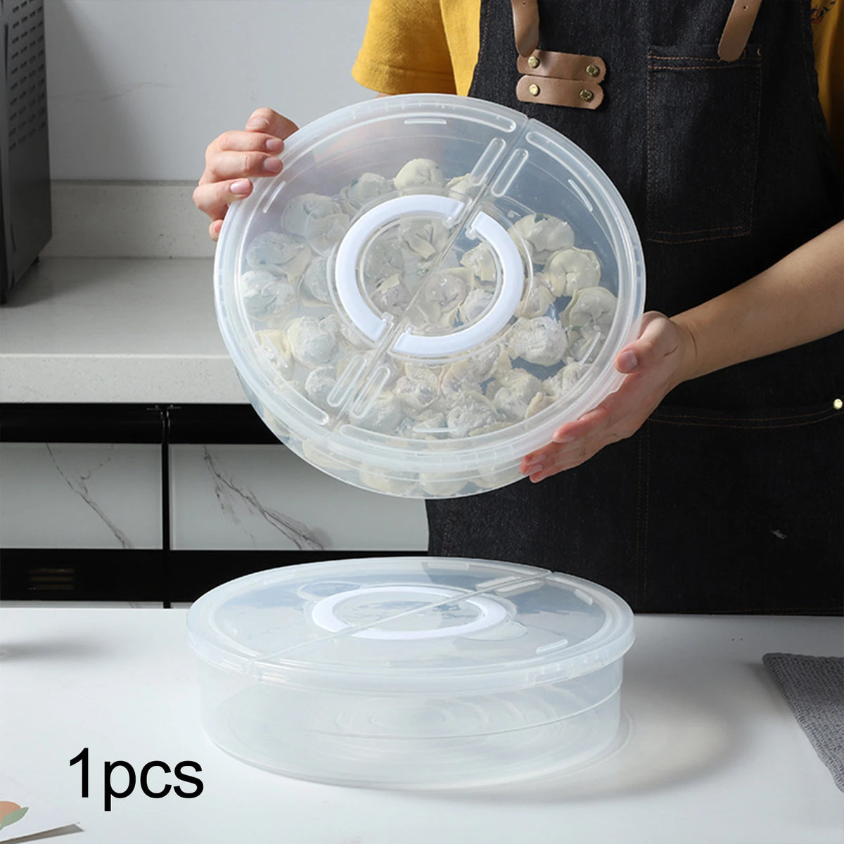 Dumplings Organizer Kitchen Organization for Food Cake Cheesecake Tortilla Pastry Round Pizza Keeper Refrigerator Organizer Bin