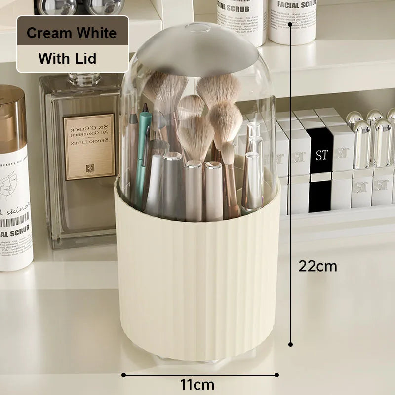 Makeup Brush Storage Box 360 Rotating Makeup Brush Holder Organizer Desktop Lipstick Powder Brush Bucket Comestic Tools Box