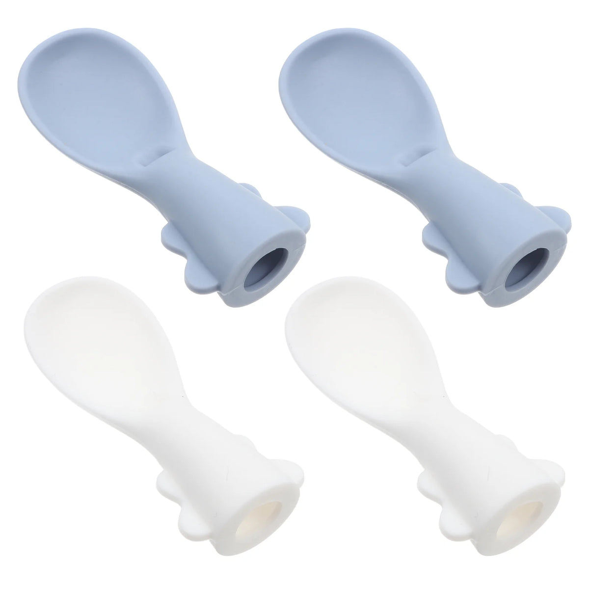 4Pcs Detachable Silicone Baby Spoons Set Attachments For Pouches Toddler Feeding Spoon Infant Newborn Dessert Sugar Spoons Baby