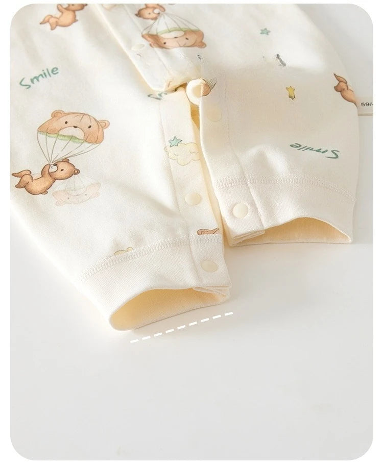 Baby Clothes Spring and Autumn Pure Cotton A-level Jumpsuit Newborn Soft Jumpsuit Baby Cotton Pajamas