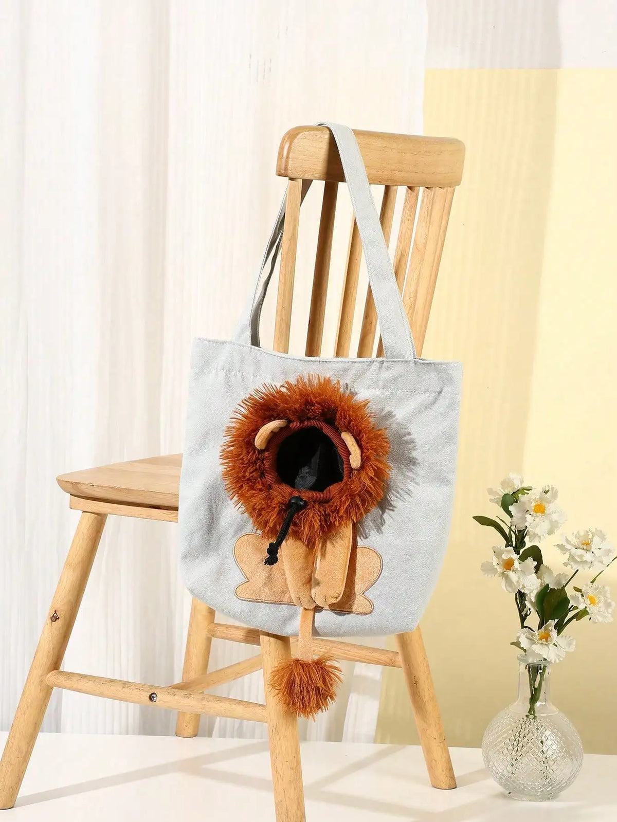 Joli sac tête de lion transportant pour chat