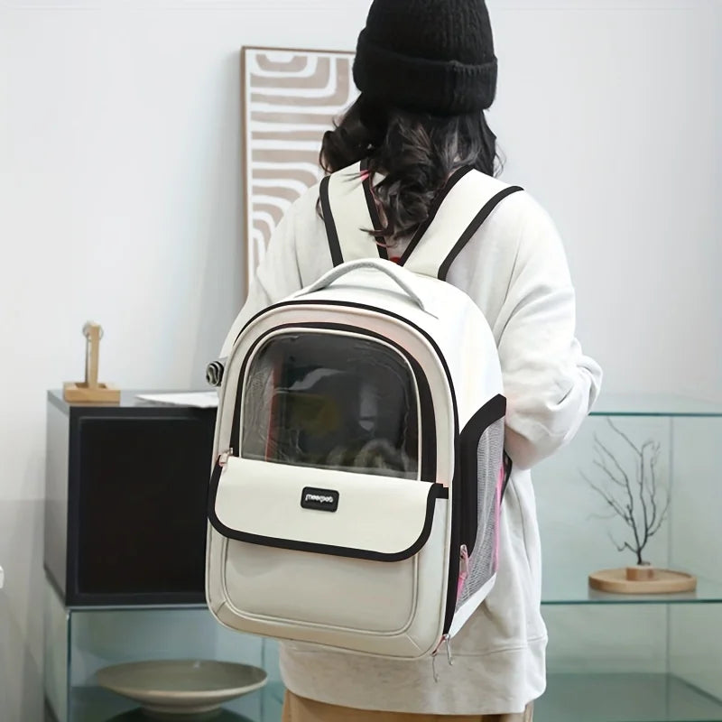Pet Carrier Backpack, Going Out Large Cat Backpack Transparent Space Capsule Breathable Portable Bag Backpack Cat Dog Supplies