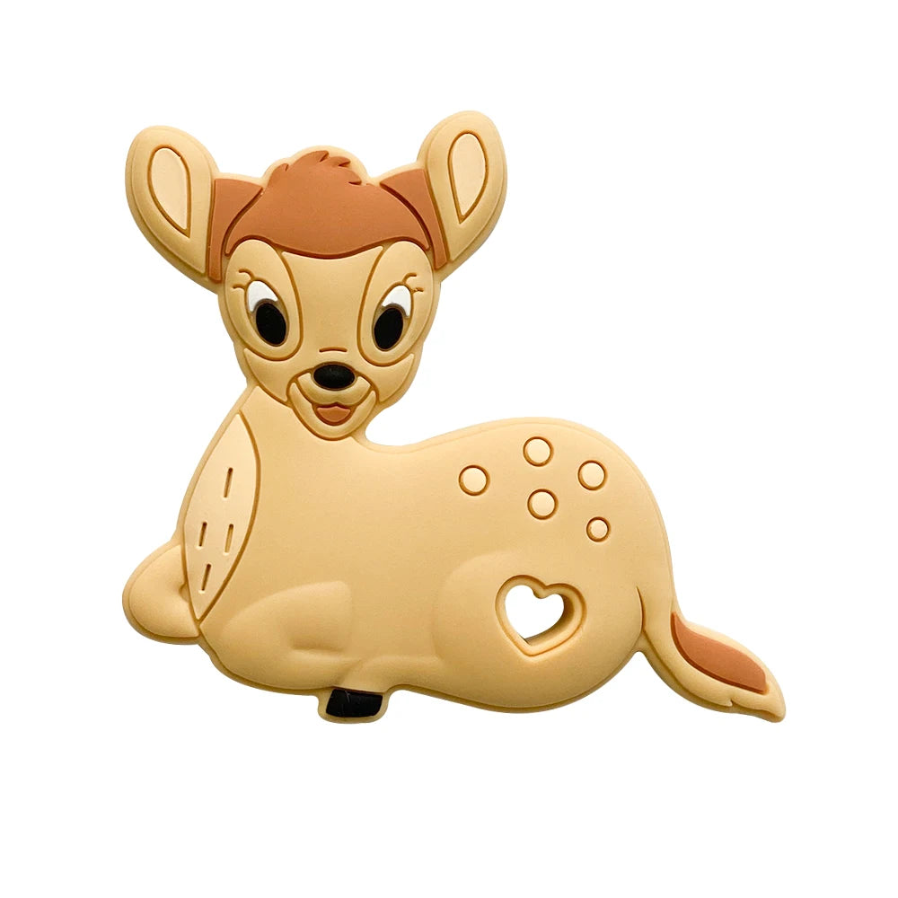 1pcs Silicone Cartoon Baby Teether Rodent Teething Toys Chewable Animal Beads Baby Products Nursing Gift DIY Pendant Necklace