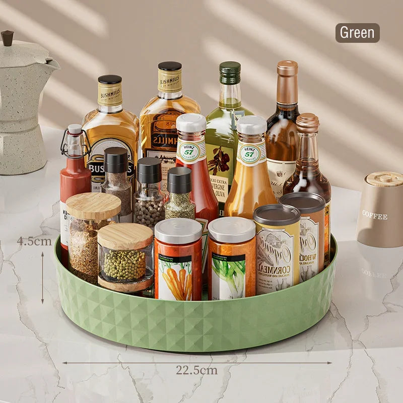 360 Rotating Seasoning Storage Rack Multifunction Pantry Cabinet Turntable for Cosmetics Kitchen Accessories Organizer Tray