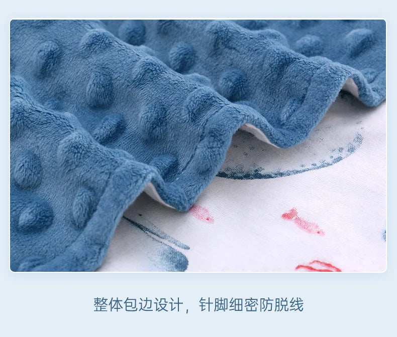 Soft & Warm Double Sided Baby Swaddle for Newborn 0-12 Months Thick Winter Baby Swaddle Blanket for Baby Stroller Car Seat Super