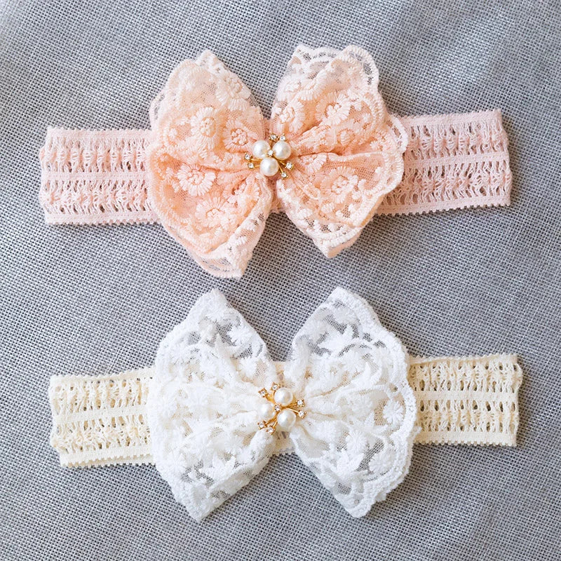 Bandeau Bébé Nœud Dentelle