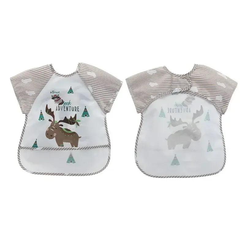 0-3Y Boys Girls Burp Clothes Waterproof Eating Smock Infant Toddler Baby Cartoon Sleeveless Art Apron Animal Smock Soft Baby Bib