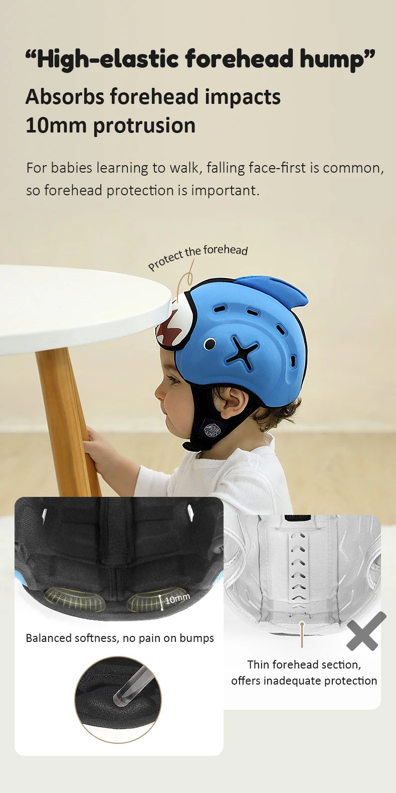 Casque Doux Anti-Chocs Bébé