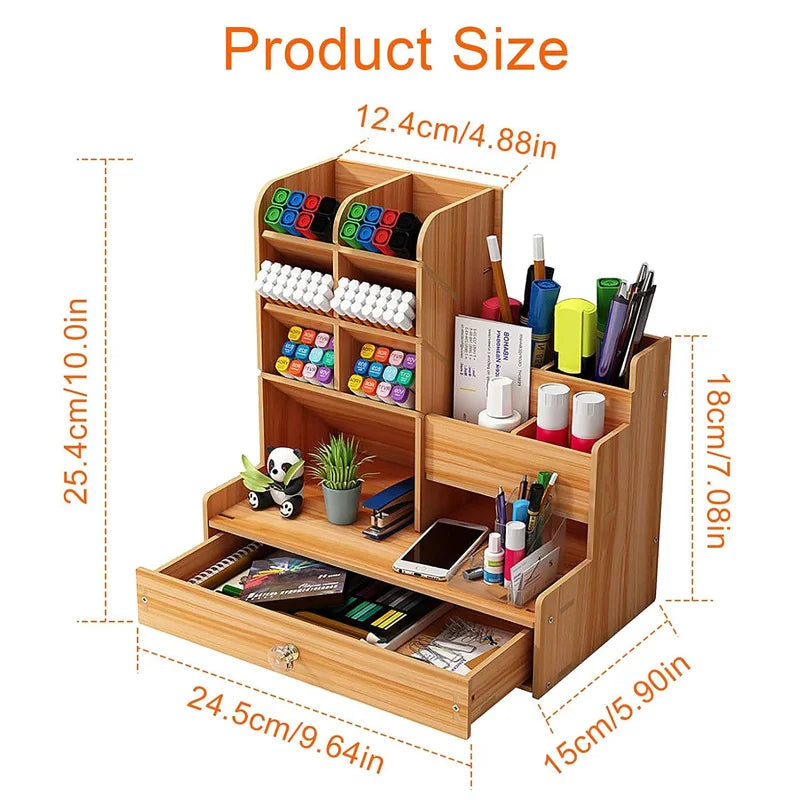 Organiseur Bureau Bois Élégant