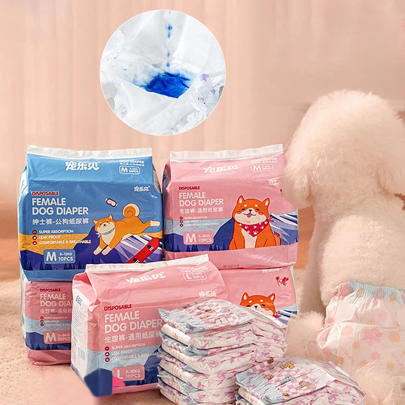 Couches Lavables Chien 10 Pièces