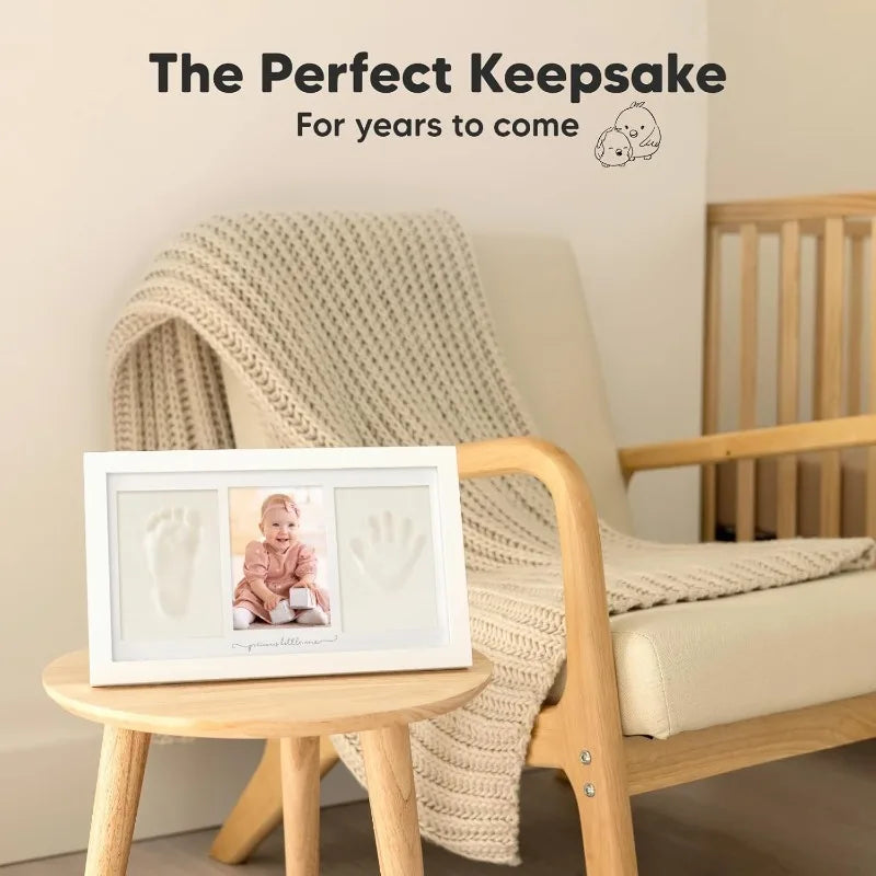 Baby Handprint Footprint Clay Kit Newborn Keepsake Picture Frame with Display Case for Nursery New Mom Gifts Baby Shower Reg