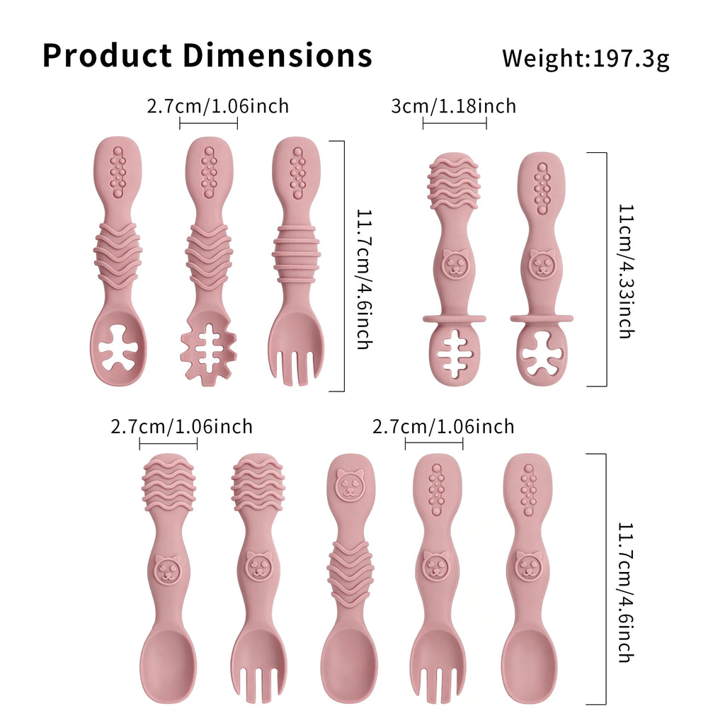 2pcs Silicone Baby Spoon Set, Stylish Minimalist Design, Baby Feeding Accessory, Dishwasher Washable, Ideal Baby Gift
