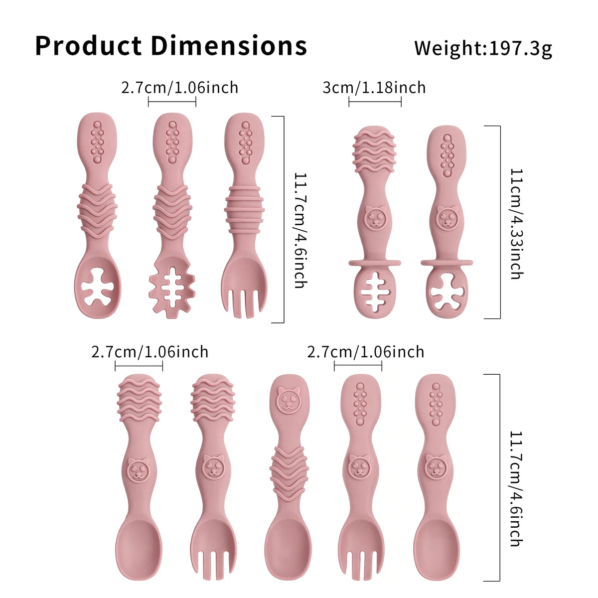 2pcs Silicone Baby Spoon Set, Stylish Minimalist Design, Baby Feeding Accessory, Dishwasher Washable, Ideal Baby Gift