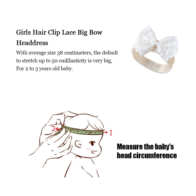 Bandeau Bébé Nœud Dentelle