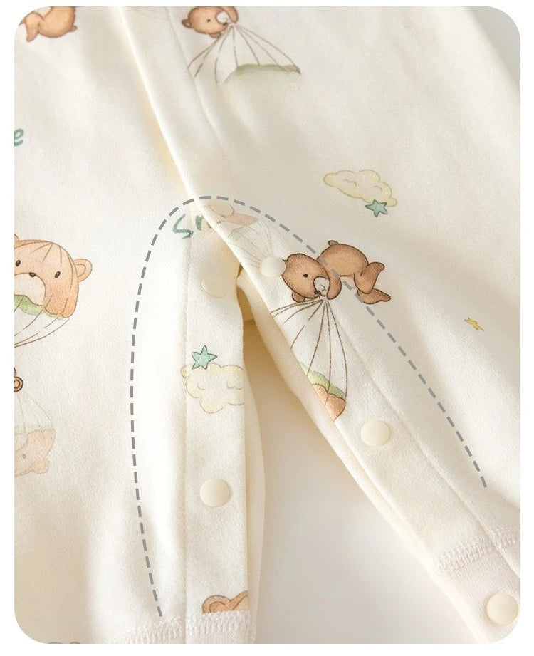 Baby Clothes Spring and Autumn Pure Cotton A-level Jumpsuit Newborn Soft Jumpsuit Baby Cotton Pajamas