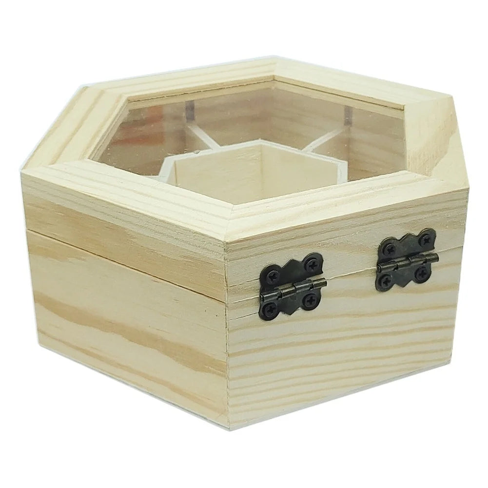 Boîte Bijoux Bois Hexagonale